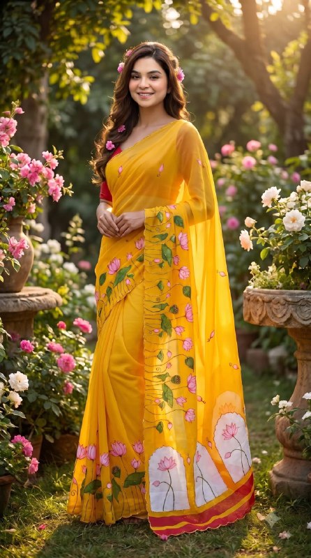 Premium designer Soft pure Georgette handwork sarees