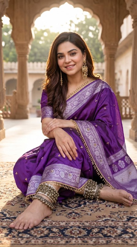 Premium designer Soft Chinnon with beautiful print Saree