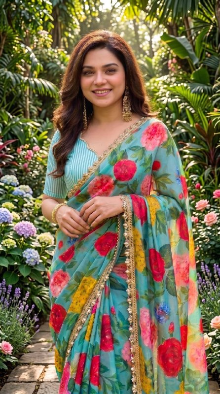 Premium designer Soft pure Georgette handwork sarees