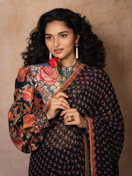 Premium designer Soft pure Georgette golden Saree