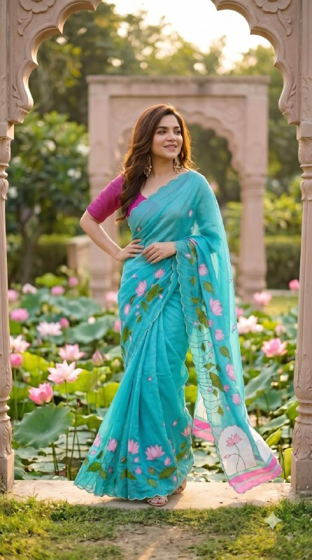 Premium designer Soft pure Georgette handwork sarees