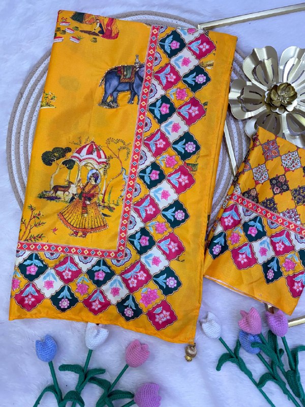 launching New Designer Soft Chinnon saree