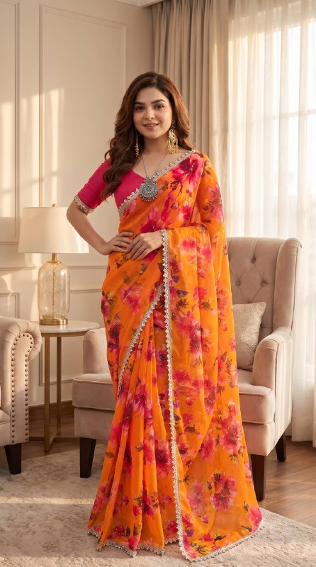 Premium designer Soft pure Georgette saree