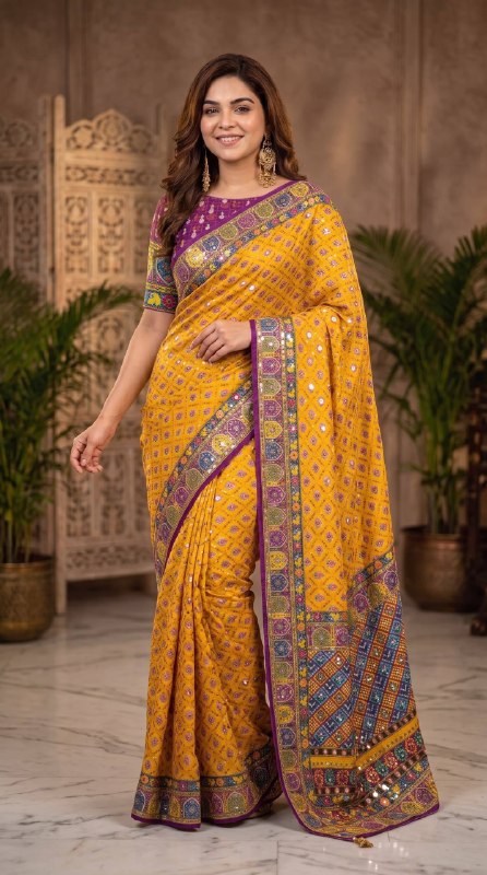 Premium designer Soft Chinon silk saree