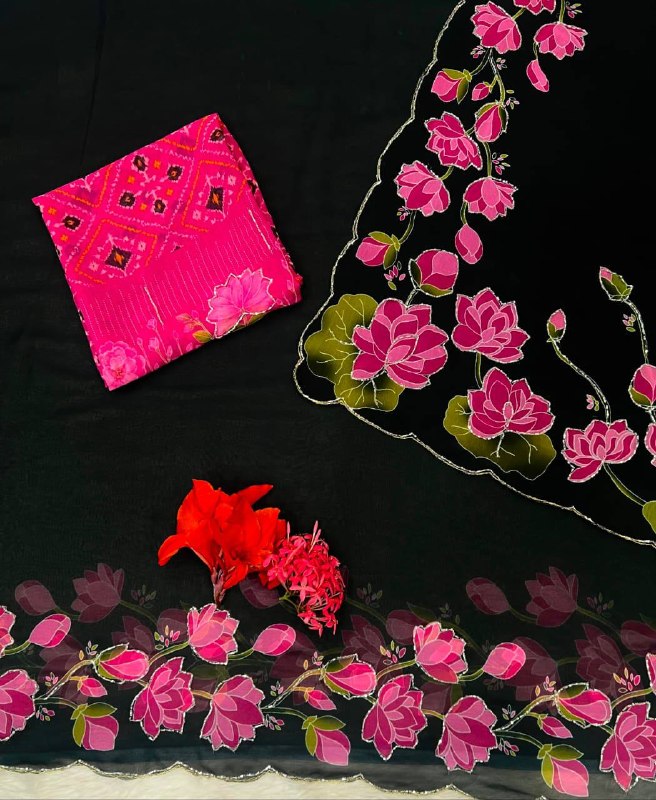 launching New Designer Soft Georgette saree