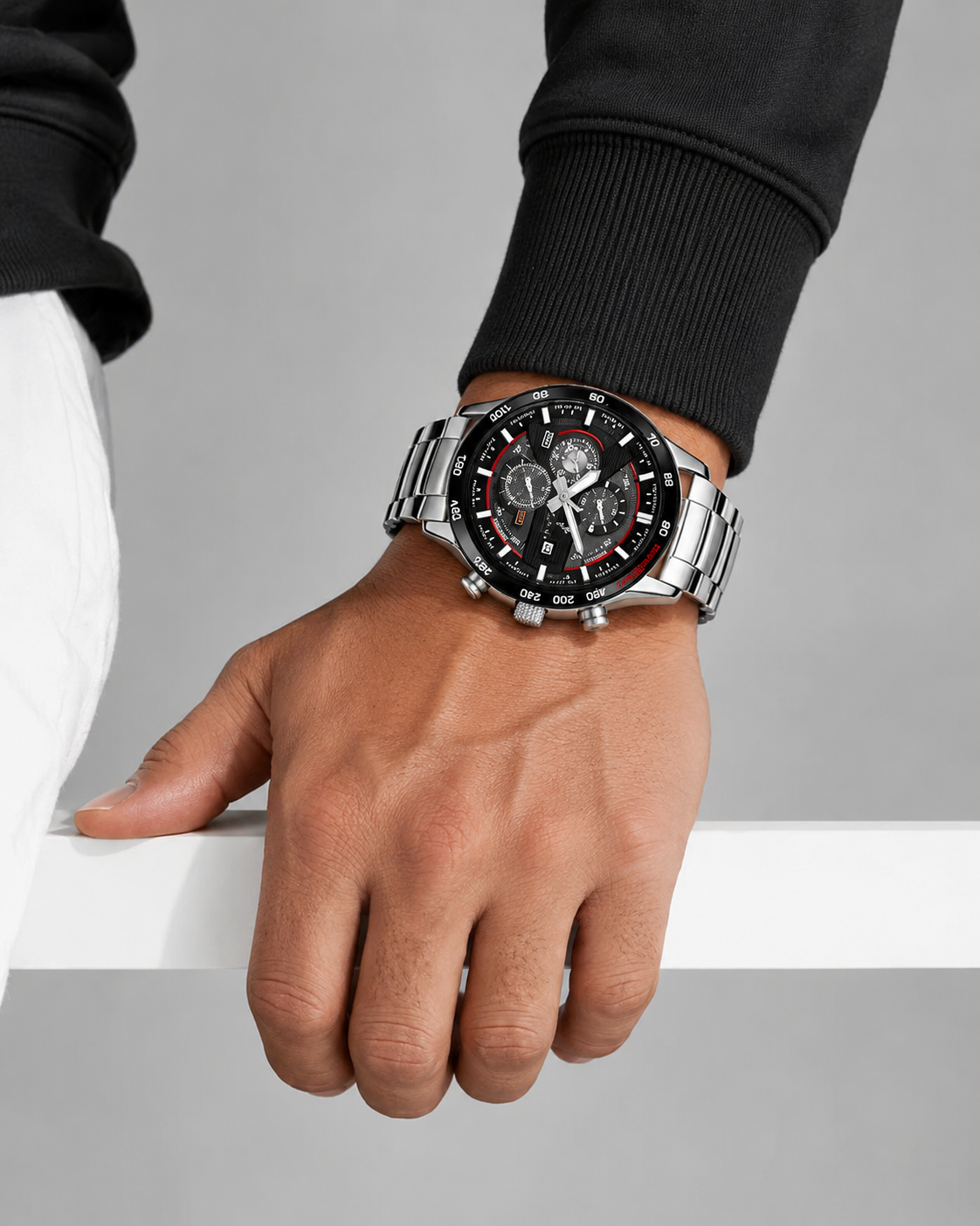 Analog Dial, Working Chronograph Watch, Stainless Steel Strap, Classic Design, Stopwatch, Quartz Movement, Water Resistant