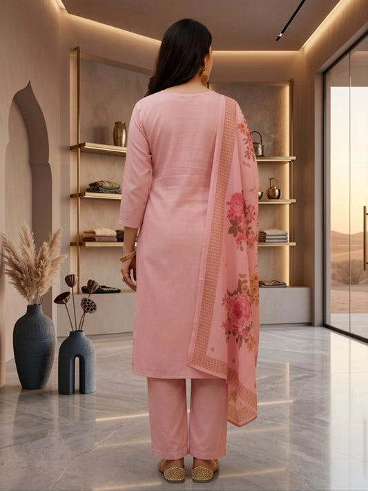 fashion Floral Print Kurta, Trouser/Pant & Dupatta Set