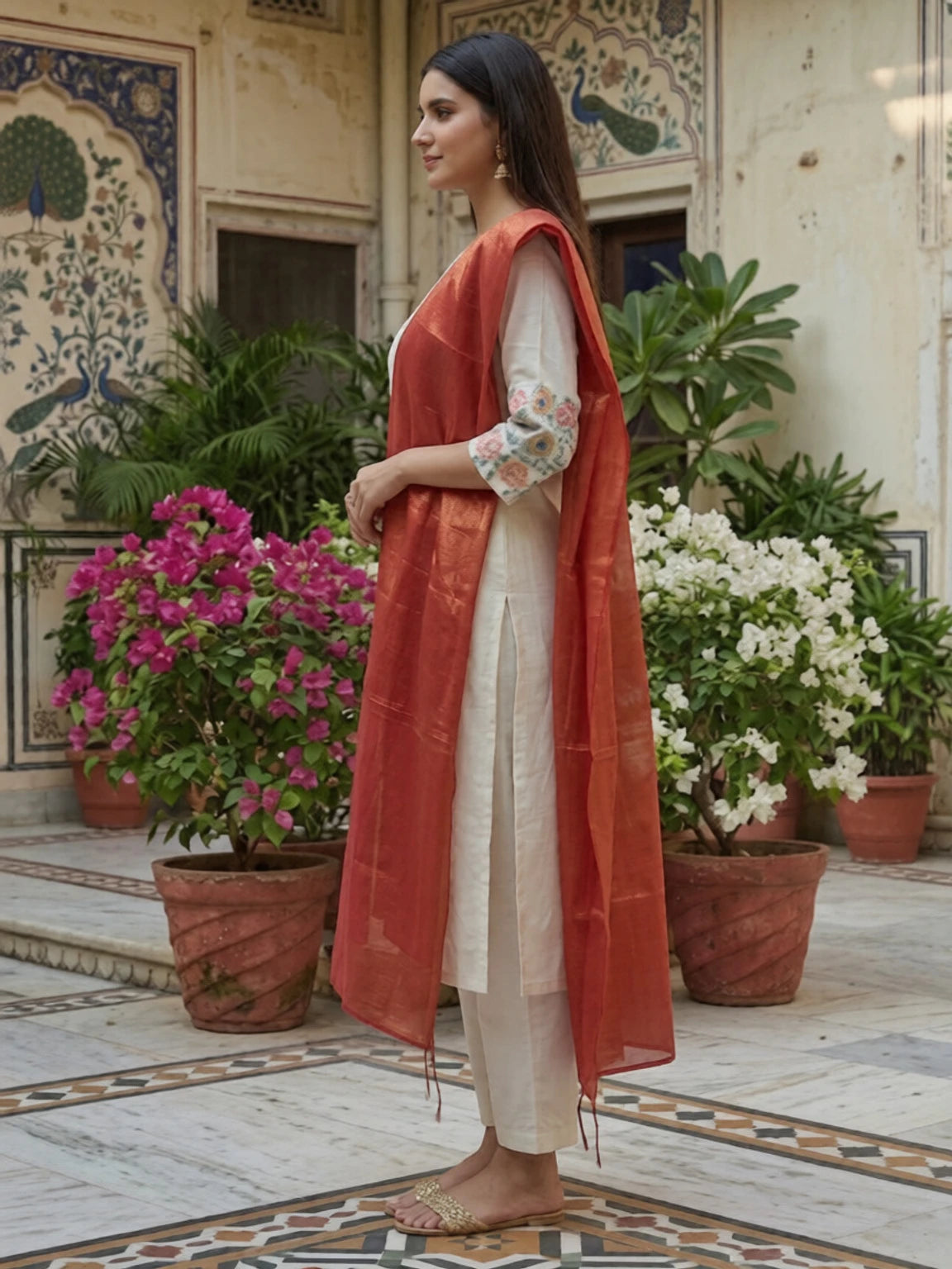 FASHION Embroidered Kurta, Trouser/Pant & Dupatta Set