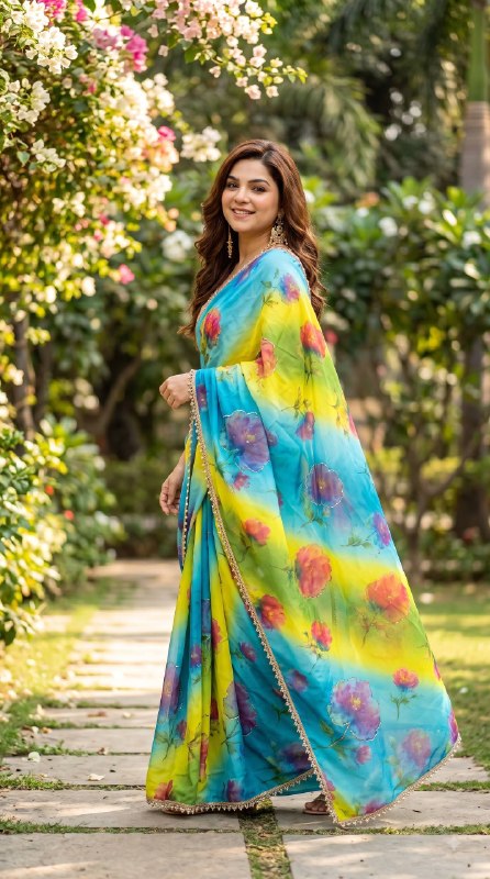 Premium designer Soft pure Georgette sarees