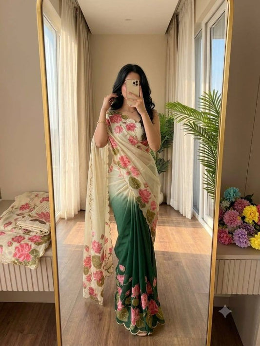 Premium designer Soft pure Georgette handwork sarees