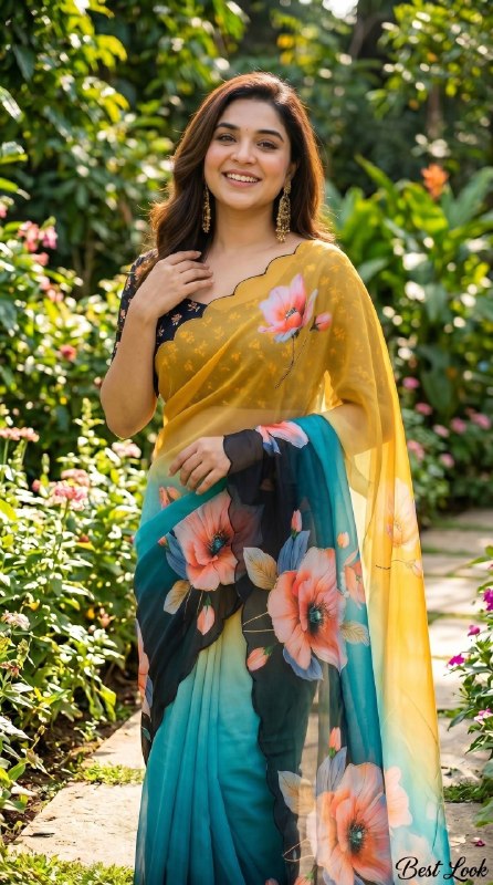 Soft pure Georgette handwork sarees