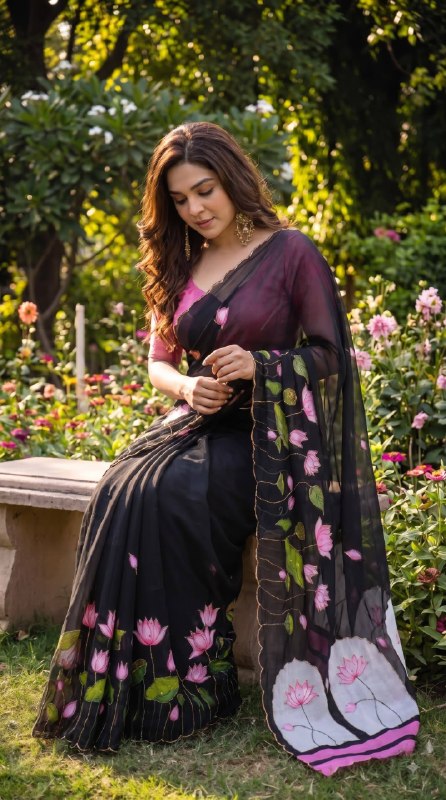 Premium designer Soft pure Georgette handwork sarees