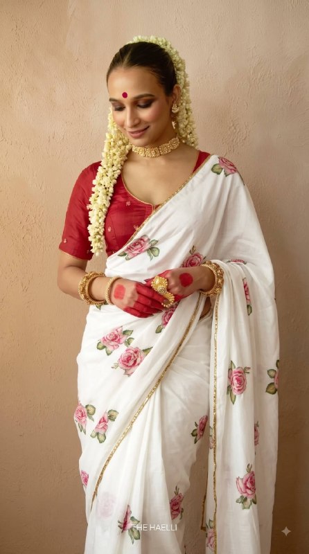 Premium designer Soft Chinon silk saree&nbsp;