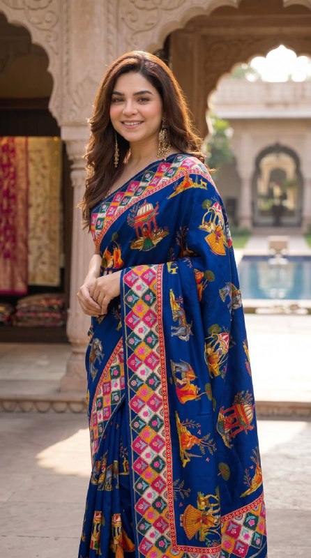 Premium designer Soft Chinon silk saree