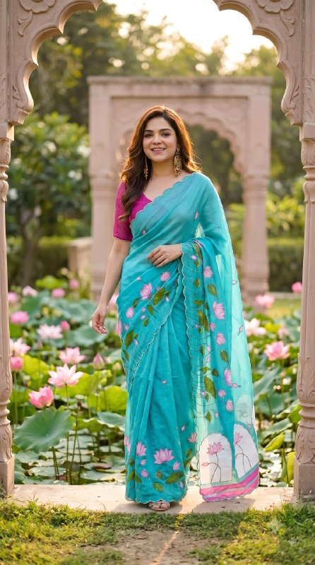 Premium designer Soft pure Georgette handwork sarees