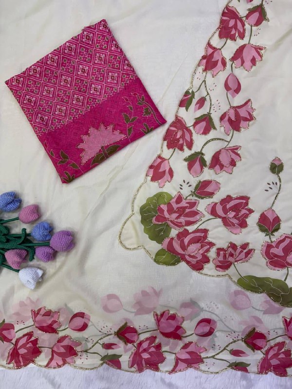 launching New Designer Soft Georgette saree
