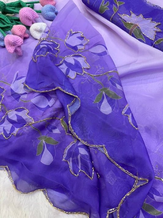 Premium designer Soft pure Georgette handwork sarees