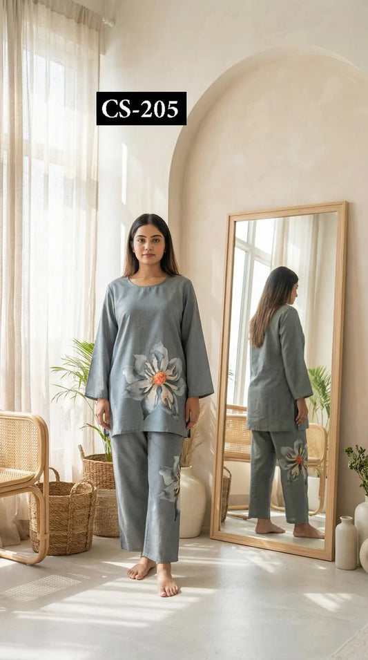 Grey Flora - Imported Rayon