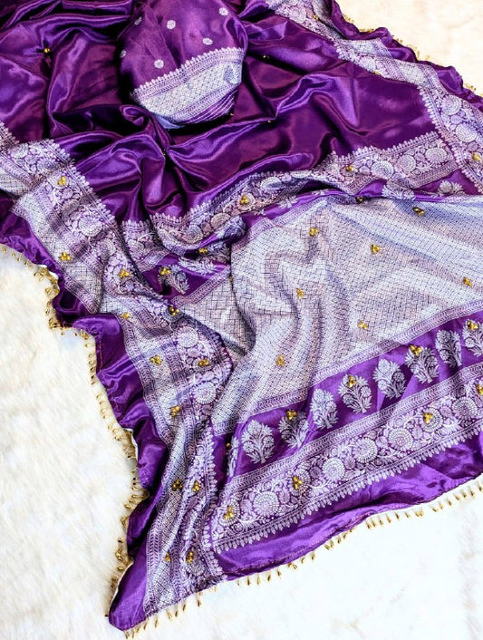 Premium designer  Soft Chinnon with beautiful print Saree