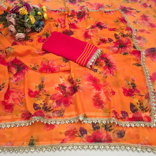 Premium designer Soft pure Georgette saree