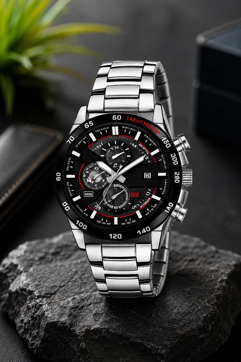 Analog Dial, Working Chronograph Watch, Stainless Steel Strap, Classic Design, Stopwatch, Quartz Movement, Water Resistant