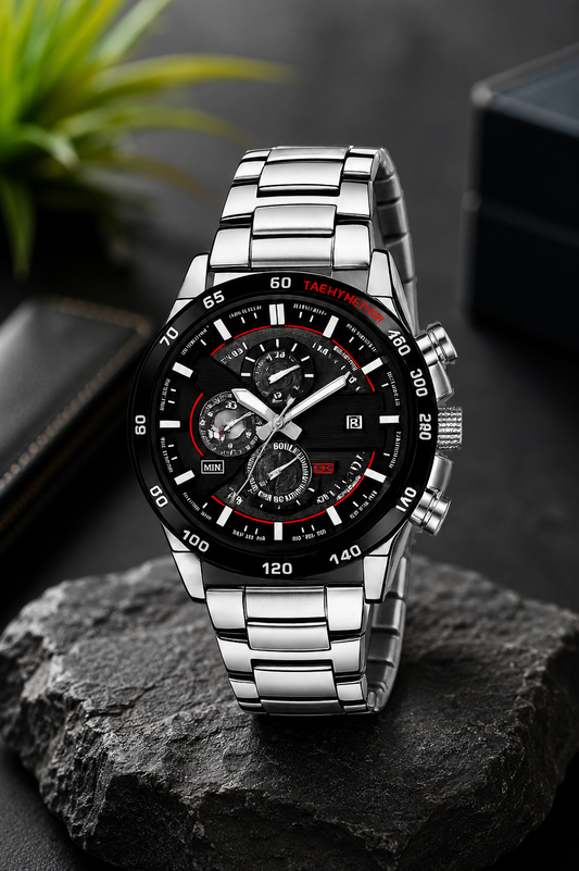 Analog Dial, Working Chronograph Watch, Stainless Steel Strap, Classic Design, Stopwatch, Quartz Movement, Water Resistant