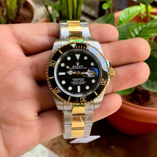 Ro-l-ex Submariner Analog Black Dial Men's Watch