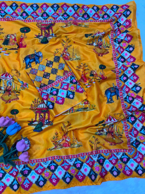 Premium designer Soft Chinon silk saree