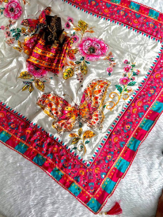 Premium designer Soft Chinon silk saree