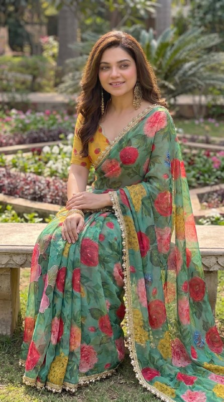 Premium designer Soft pure Georgette handwork sarees