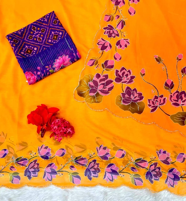 launching New Designer Soft Georgette saree