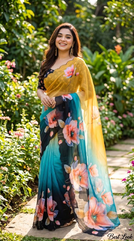 Soft pure Georgette handwork sarees