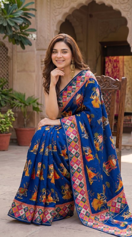Premium designer Soft Chinon silk saree