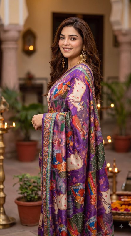 Premium designer Soft Chinon silk saree