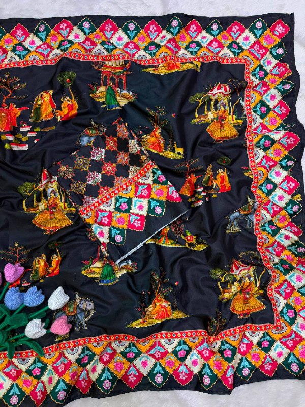 Premium designer Soft Chinon silk saree