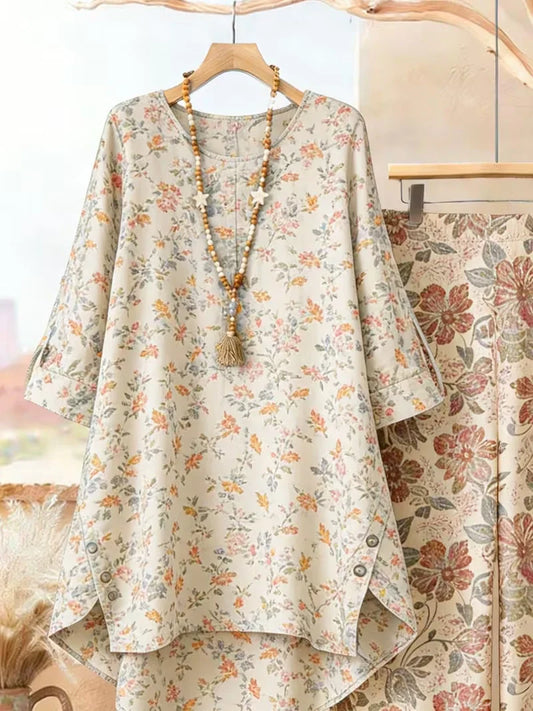 Elegant Flower  Women's Relaxed Fit Co-Ord-Set