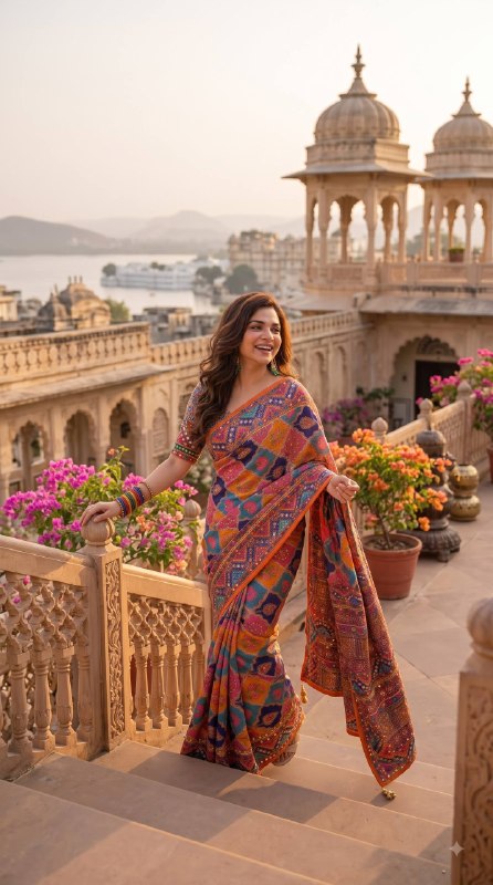 Premium designer Soft Chinnon with beautiful print sarees