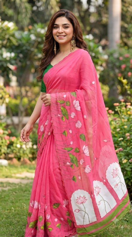 Premium designer Soft pure Georgette handwork sarees