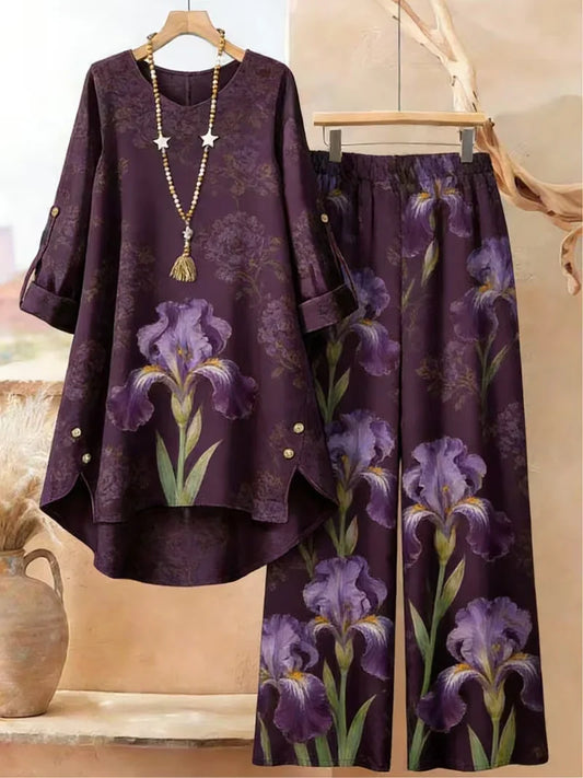 Iris Flower New Retro Women's Relaxed Fit