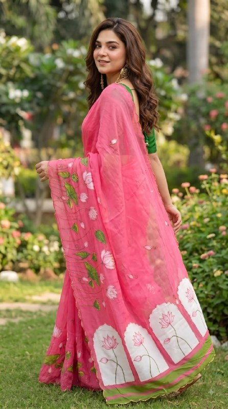Premium designer Soft pure Georgette handwork sarees