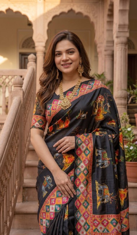 Premium designer Soft Chinon silk saree