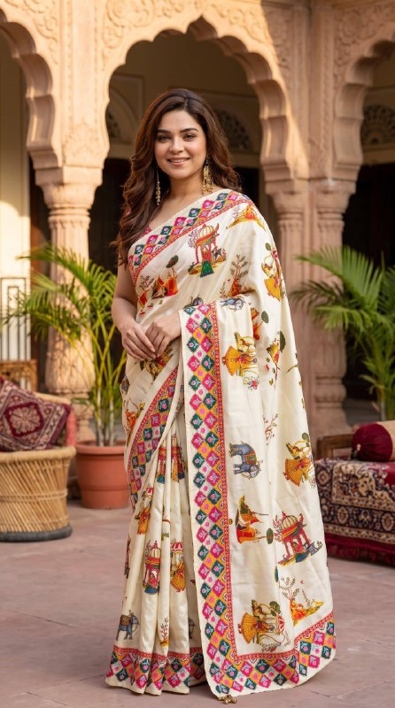 Premium designer Soft Chinon silk saree