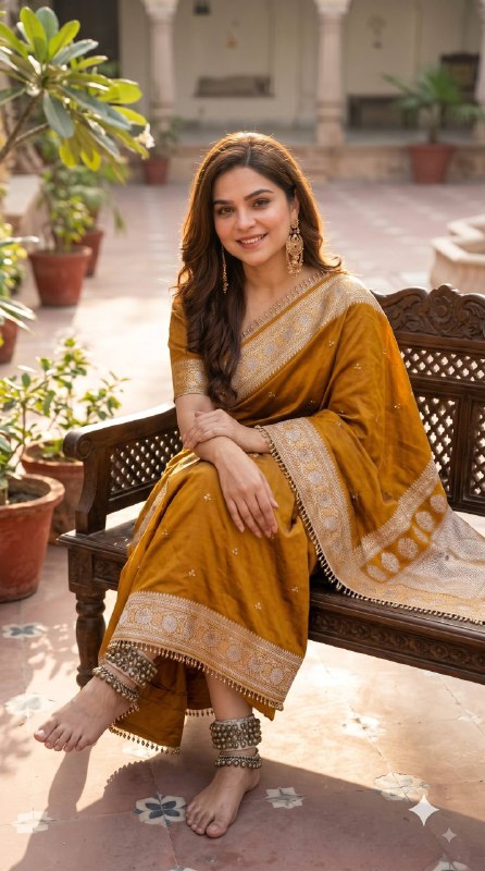 Premium designer  Soft Chinnon with beautiful print Saree