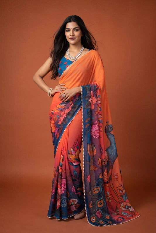 Premium designer Soft  Georgette sarees