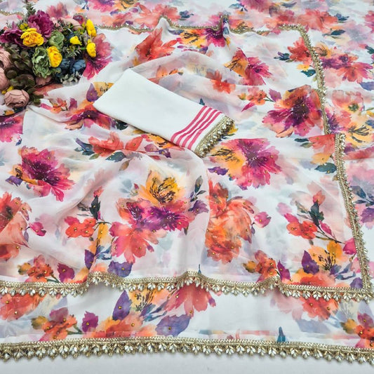 Premium designer Soft pure Georgette saree