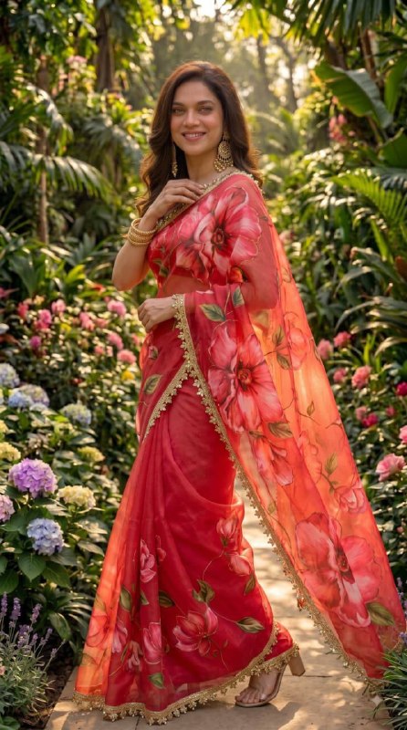 Premium designer Soft pure Georgette handwork sarees