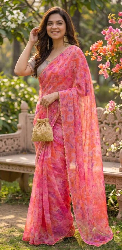 Premium designer Soft  Georgette saree