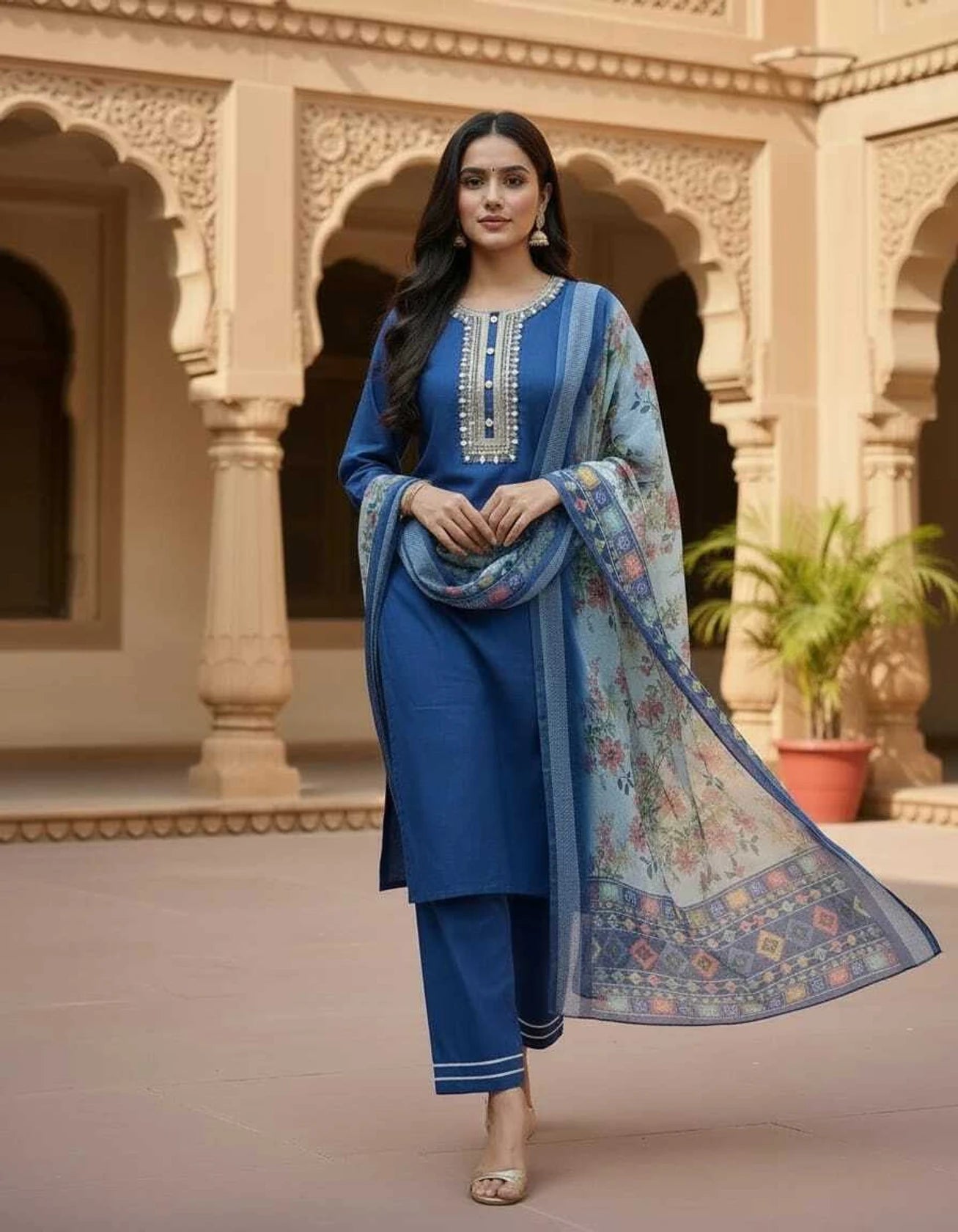 Fashion Women Embroidered  Kurta, Trouser/Pant & Dupatta Set