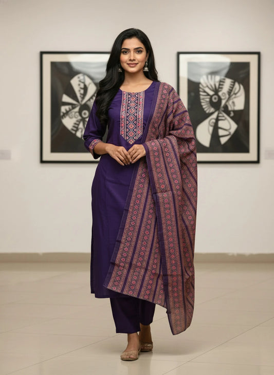Fashion Women Embroidered  Kurta, Trouser/Pant & Dupatta Set
