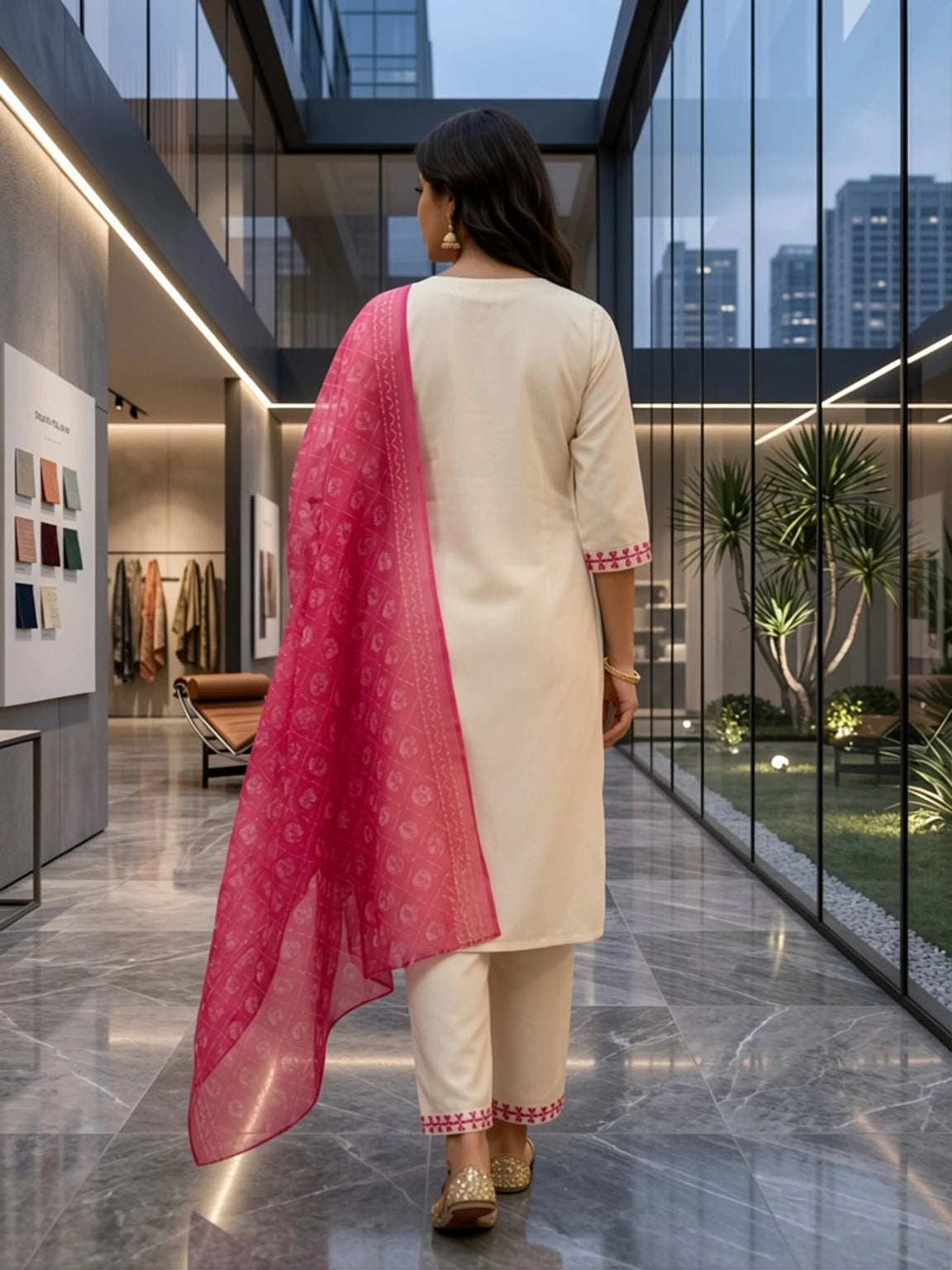 fashion Embroidered Kurta, Trouser/Pant & Dupatta Set